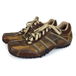 Sketchers Y2K Urban Track Sneakers Brown Leather Men 11.5 Vintage